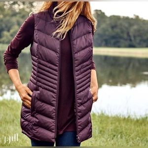 J. Jill Puffer Vest | Long Vest | Burgundy Vest